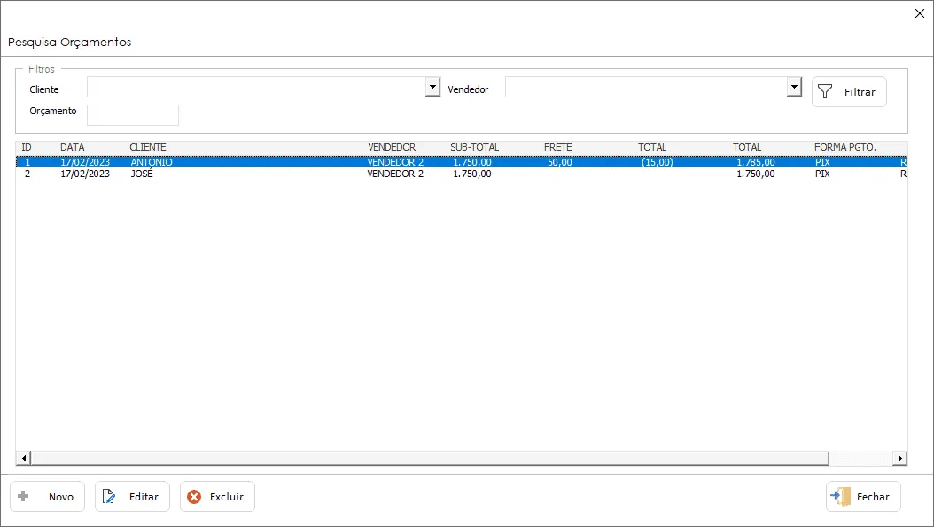 Planilha de Orçamentos e Pedidos em Excel 4