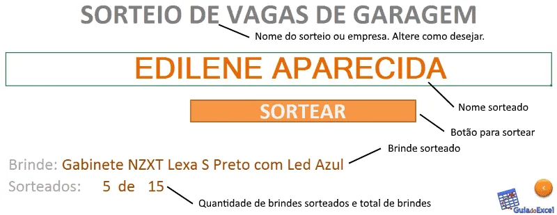 Planilha de sorteio de brindes Excel 4