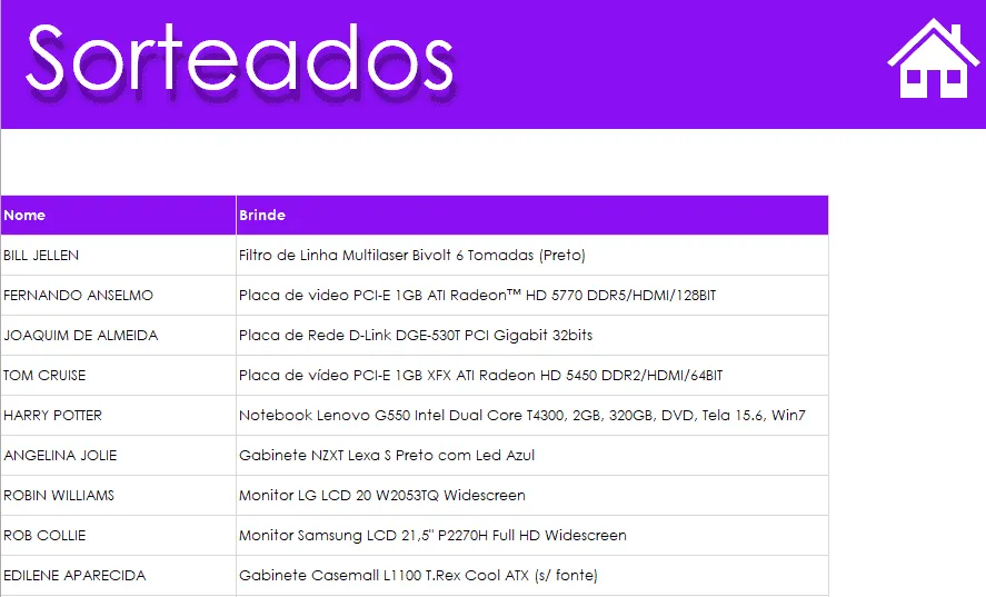 Planilha de Sorteio Excel Gratis 3
