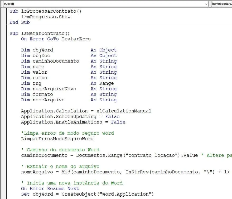criar word vba excel 3