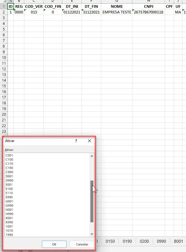 SPED EFD Fiscal Excel 5