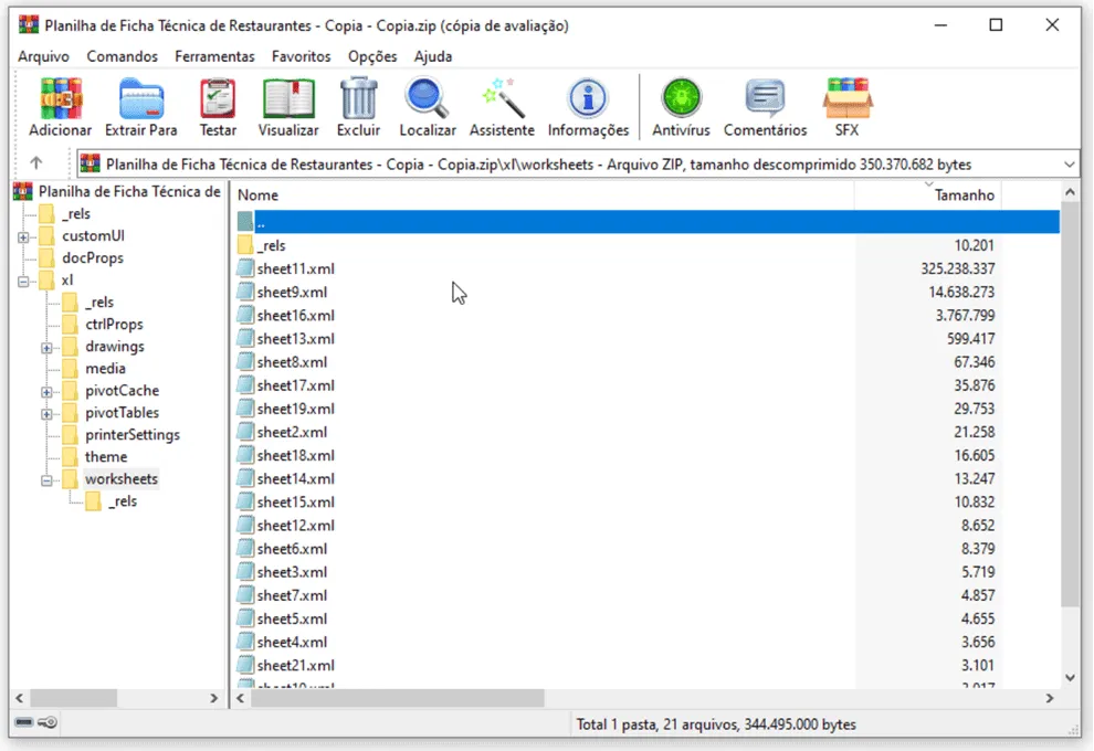 excel  pesado