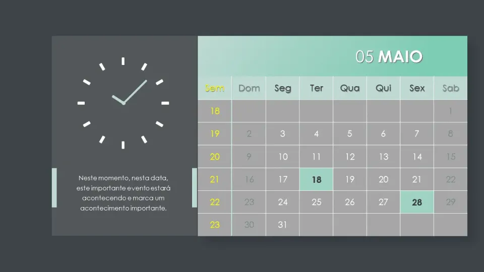 powerpoint calendário