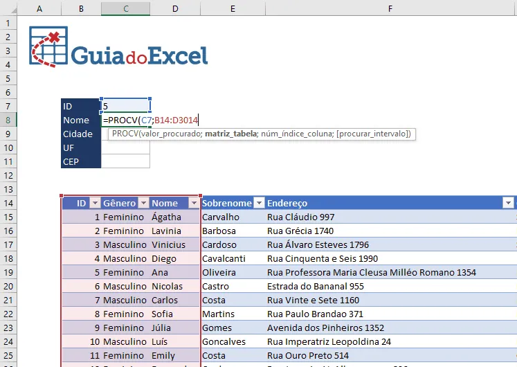 PROCV no Excel Aprenda Passo a passo 2