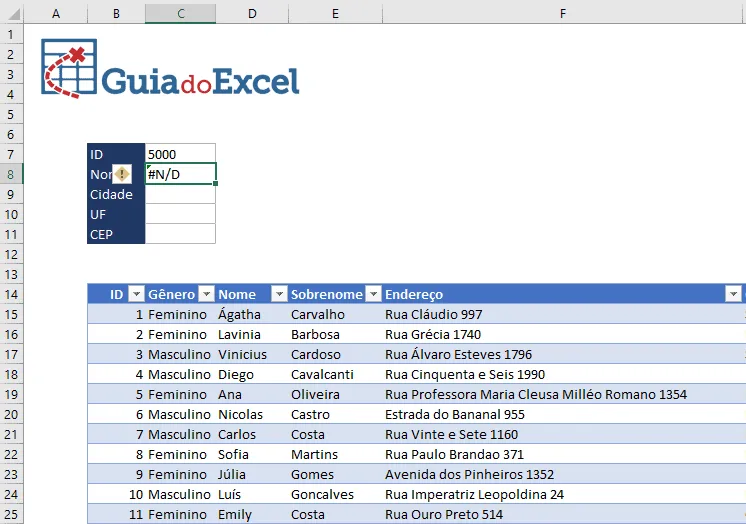 PROCV no Excel Aprenda Passo a passo 6