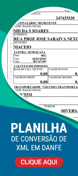 Planilha Excel Conversor XML NFe e CTe DANFE