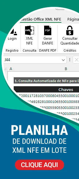Planilha de Download de XML de NFe Automática
