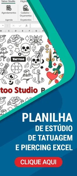 Planilha de Estúdio de Tatuagem e Piercing Excel