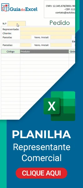 Planilha de representante comercial Excel