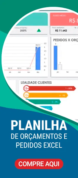 Planilha de orçamentos e pedidos em Excel