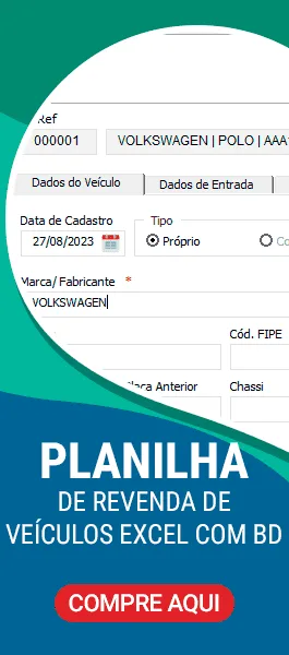 Planilha de Revenda de Veículos Excel