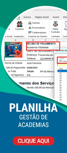 Planilha de Gestão de Academia e Estúdios