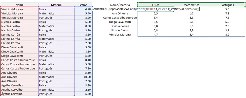 quebrarlins quebrarcols excel 6