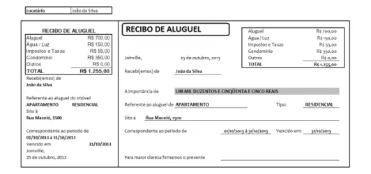 Recibo de aluguel
