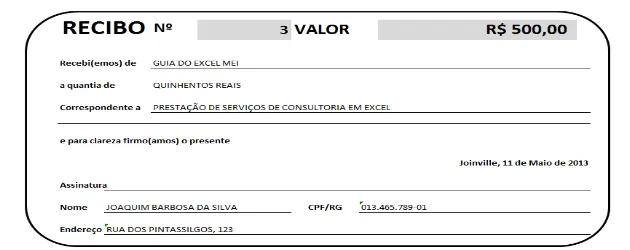Planilha de Recibos Excel