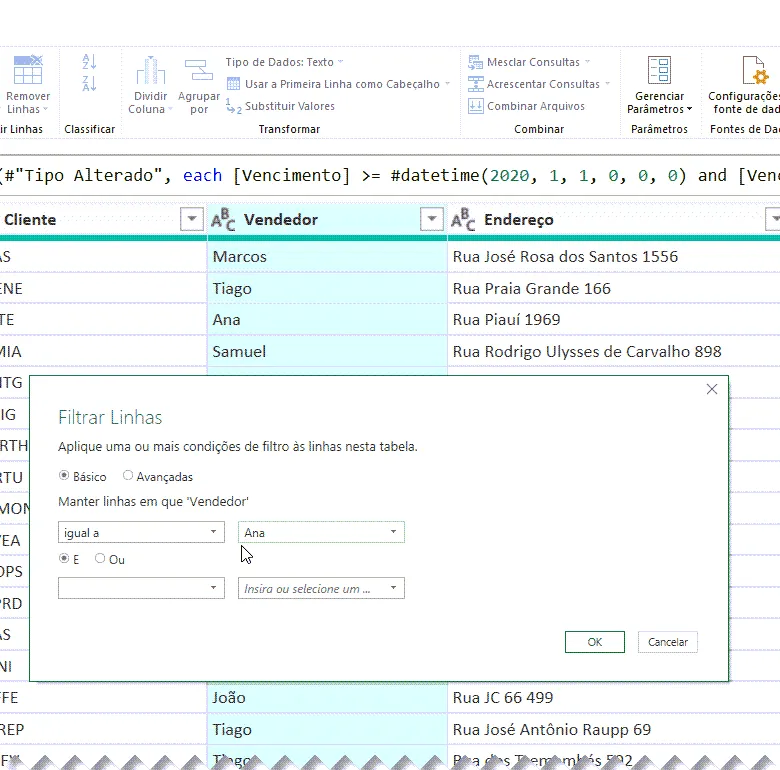 Relatório com filtros no Excel com Power Query Parâmetros Excel no Power Query 14