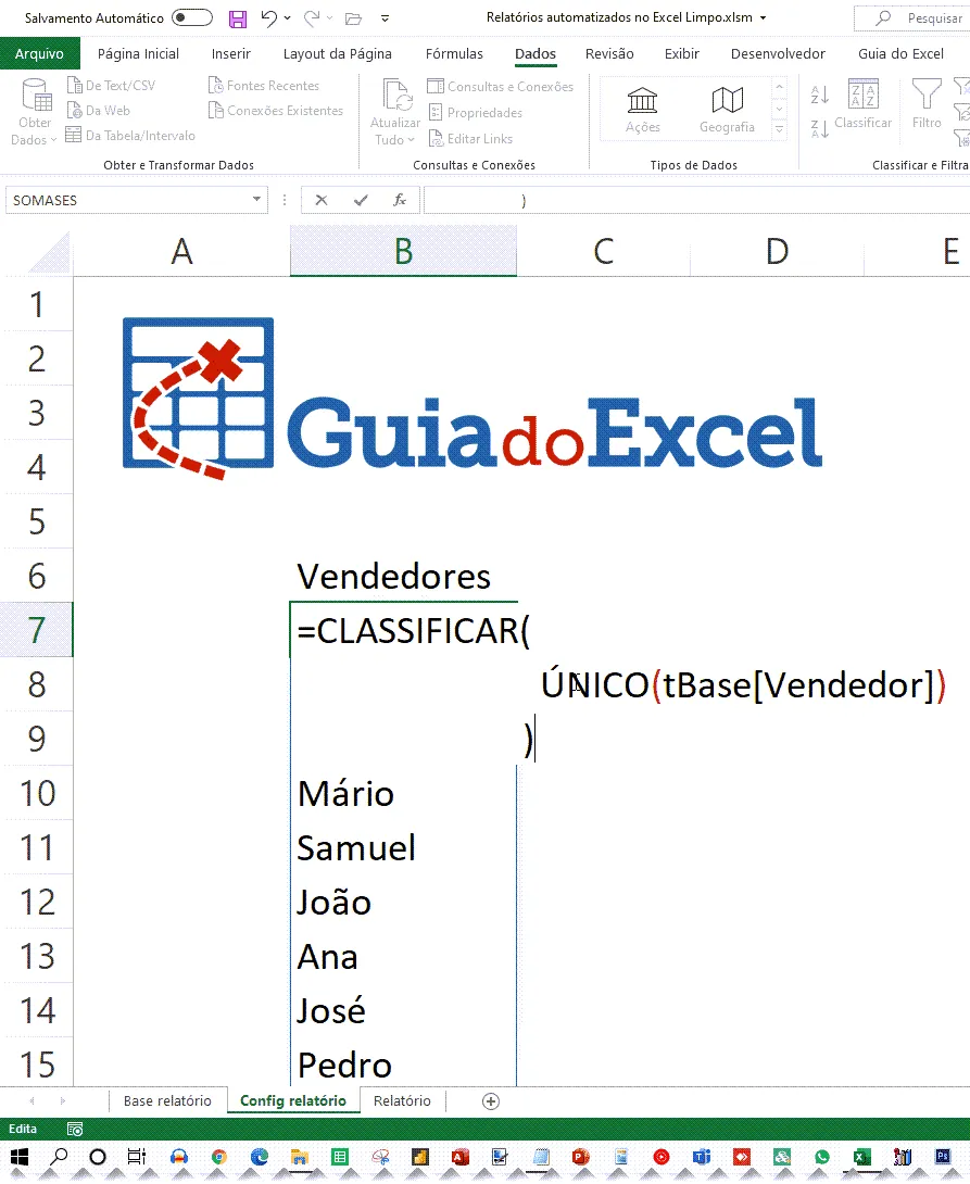 Relatório com filtros no Excel com Power Query Parâmetros Excel no Power Query 4