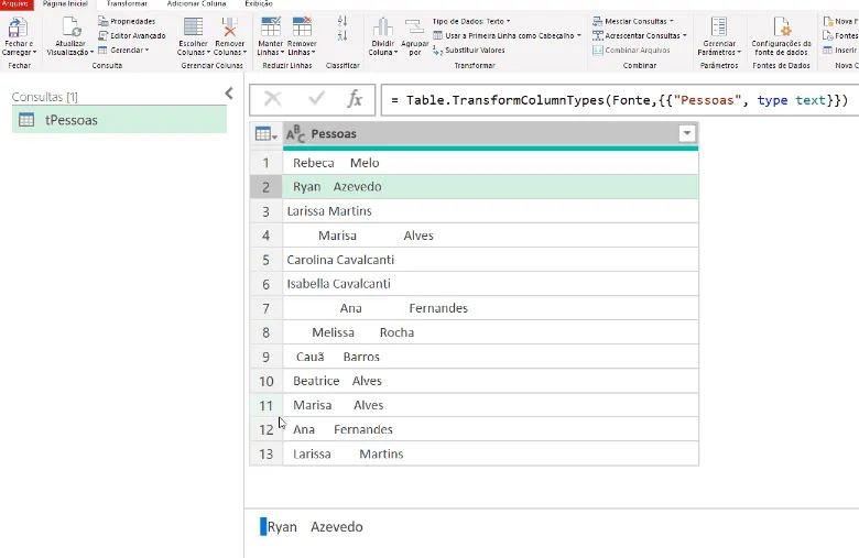 remover espaços power query 3