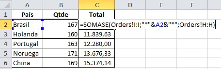 SE, Somase, Contse Excel Com Cláusula Contém