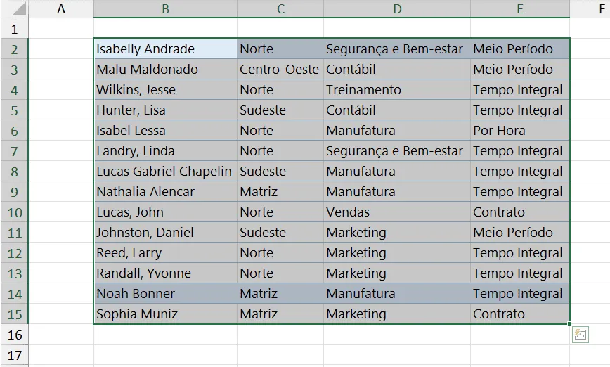 selecionar células visíveis excel 2