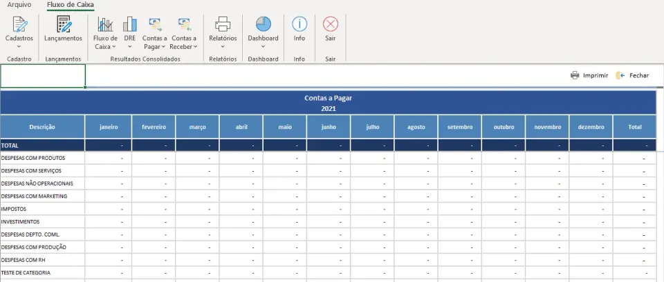 Sistema de contas a pagar e a receber com fluxo de caixa 9 Contas a pagar