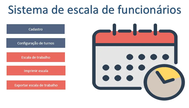 Sistema de escala de funcionários Excel