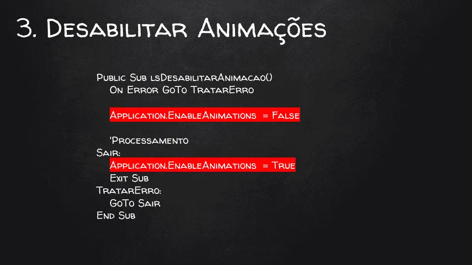 Como aumentar a velocidade do VBA Excel