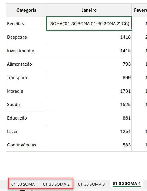 função soma excel 6