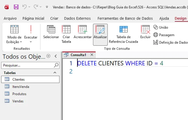 delete sql access
