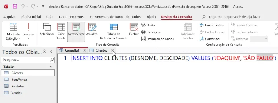 insert access sql