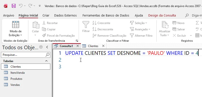 update sql access