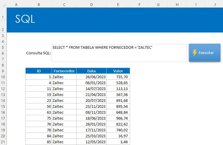 SQL no Excel - Usar Excel como Banco de Dados 2