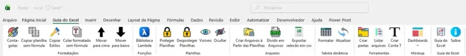 biblioteca lambda excel interface