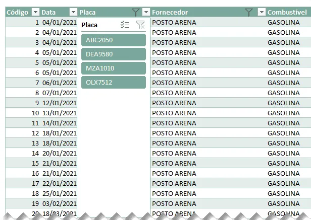 ocultar segmentação de dados no excel 6