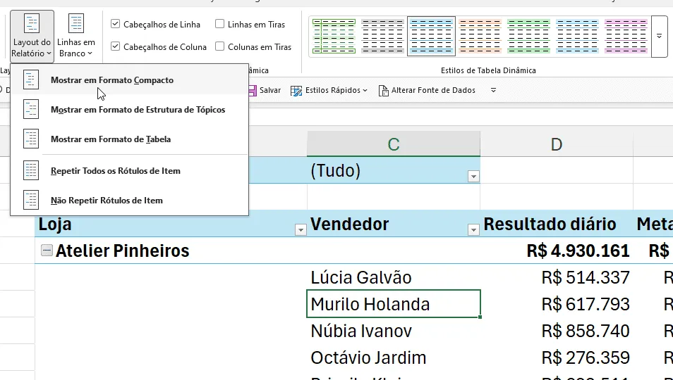 tabela dinamica bonita no excel 7