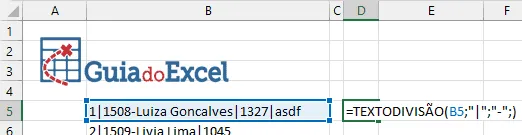 TextoDivisão Excel 4