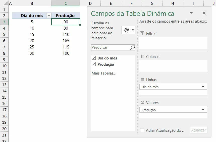 Soma acumulada no Excel 4