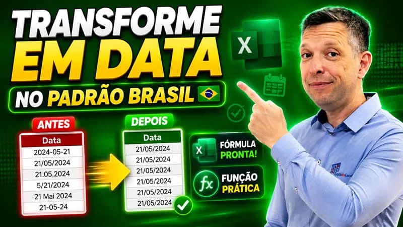Função para Converter Data Excel | Colocar em data Brasil