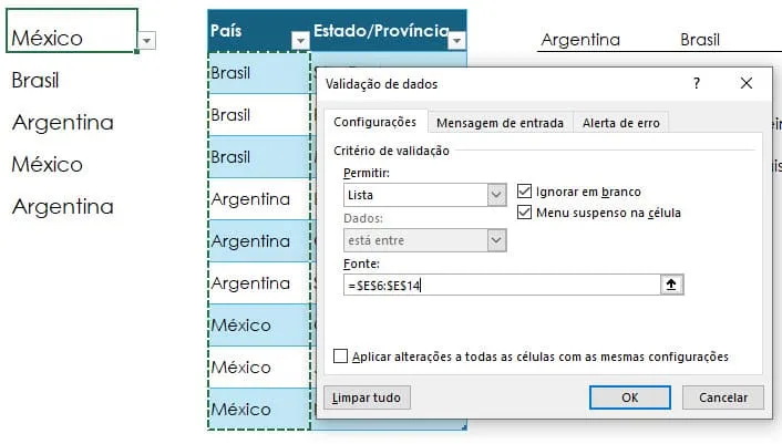 lista suspensa excel 2