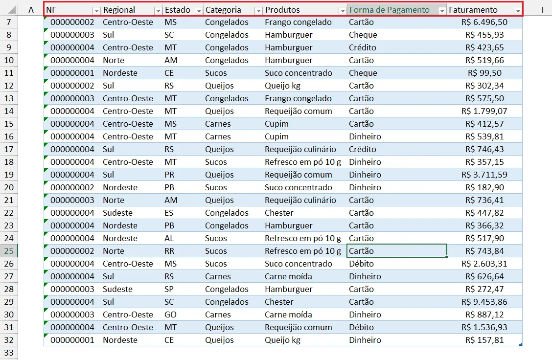 Vantagens do Formato de Tabela no Excel 4