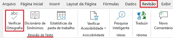 Verificar ortografia no Excel (revisar texto) 1