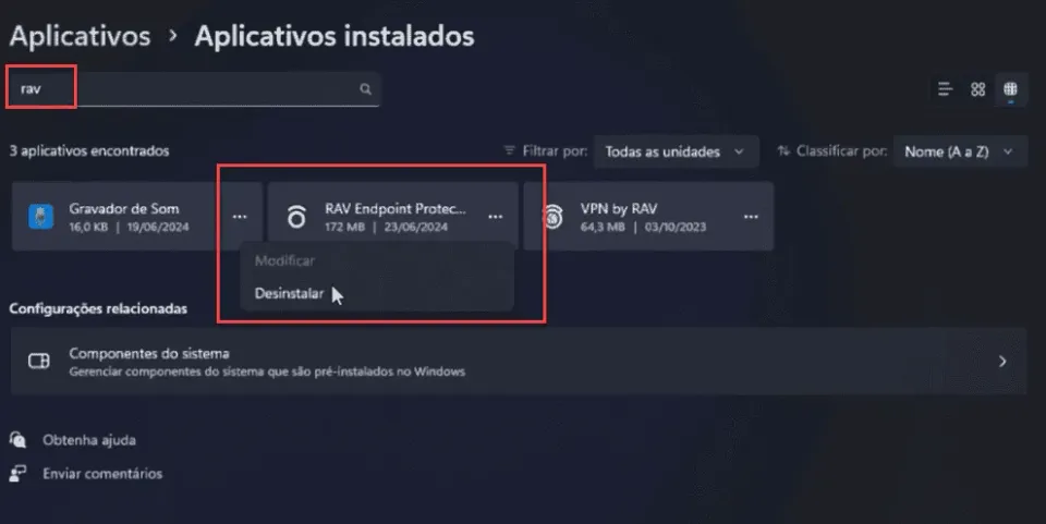 desinstalar rav antivirus apaga arquivos windows