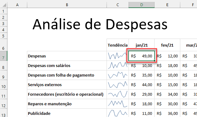 Congelar painéis Excel 7