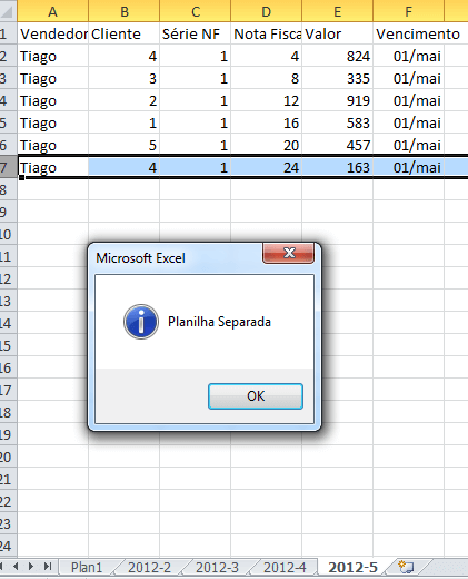 Como Separar a Planilha de Excel com VBA?