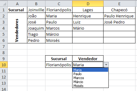 Criar Listas de Dados com Base em Outra Lista Excel