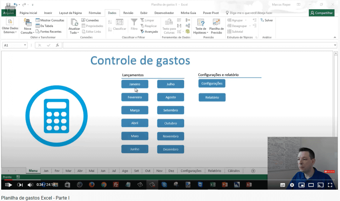 Orçamento pessoal Excel 1