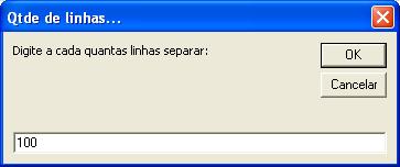 Quantidade de Linhas Quantidade de Linhas