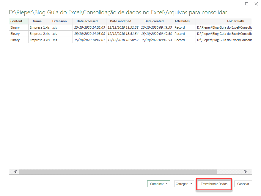 Consolidação de dados no Excel capa 5