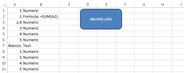VBA para identificar o tipo de dado da célula