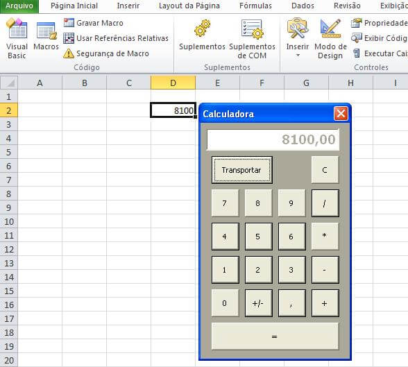 Calculadora em VBA